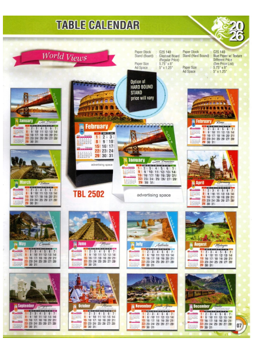 Ready-made Desk Calendar