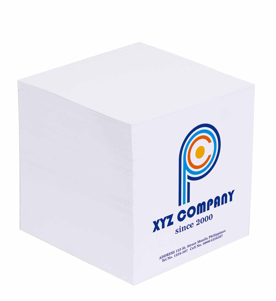 SC410 - Memo Cube  8CM x 8CM x 8CM - Logo + Text only