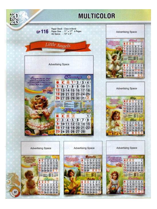 Calendar of 2026 Multicolor - GP116
